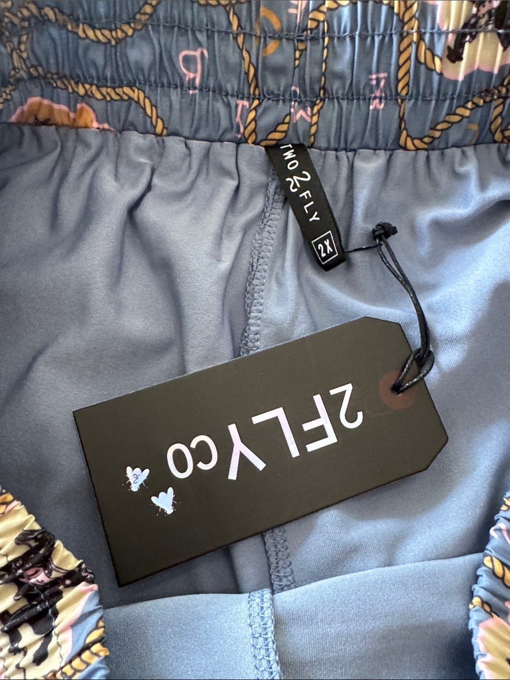Printed Blue Rope-Pattern Bermudas Shorts - Picture 6 of 6